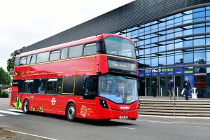One of the UK manufactured Wrightbus zero-emission Hydrogen double-deck buses was made available by new owner Transport For London for passengers and drivers to experience at the ITTHub.